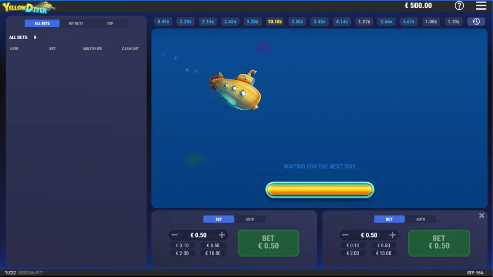 Yellow Diver – Crash Game — screenshot 1