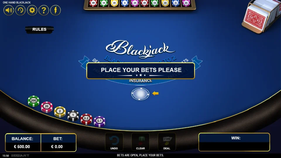 One-Hand Blackjack — screenshot 1