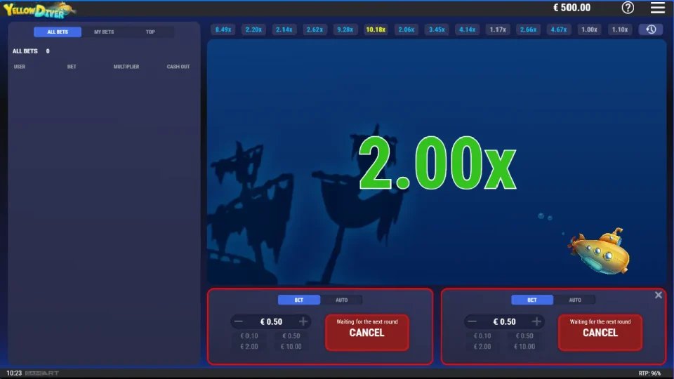 Yellow Diver – Crash Game — screenshot 2