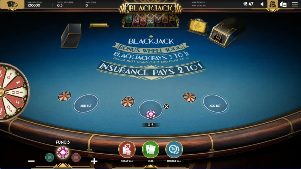 Blackjack Bonus Wheel 1000 — screenshot 2