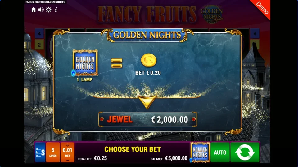Fancy Fruits Golden Nights Bonus — screenshot 2