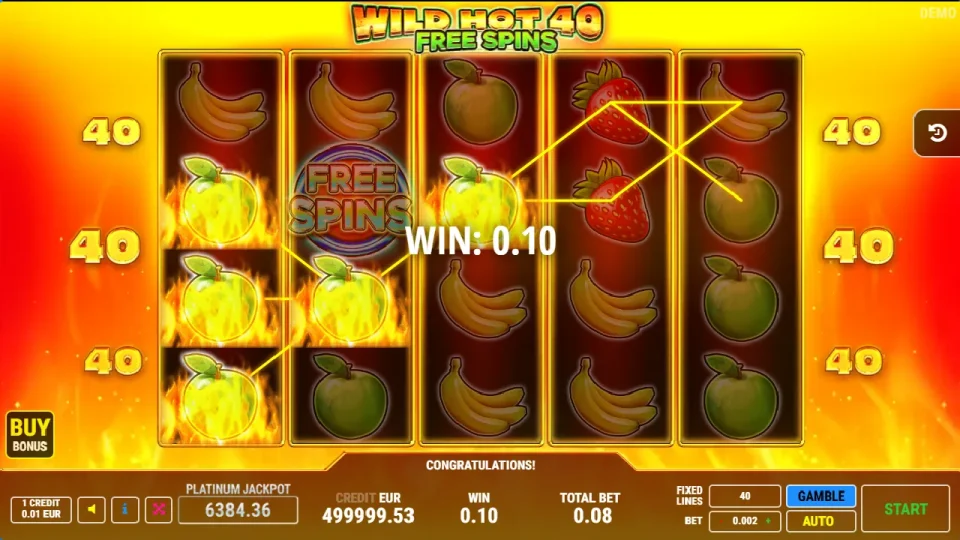 Wild Hot 40 Free Spins — screenshot 3