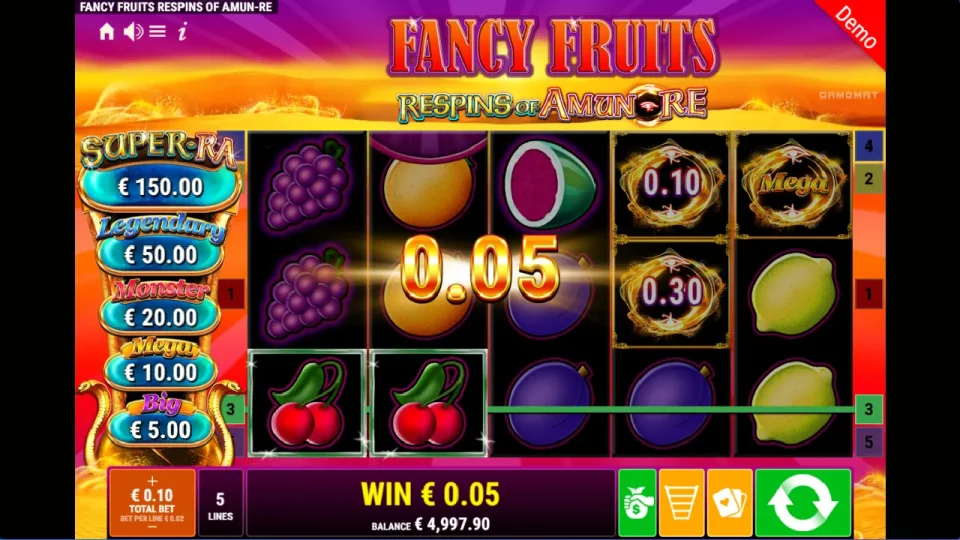 Fancy Fruits Respins Of Amun-Re — screenshot 3