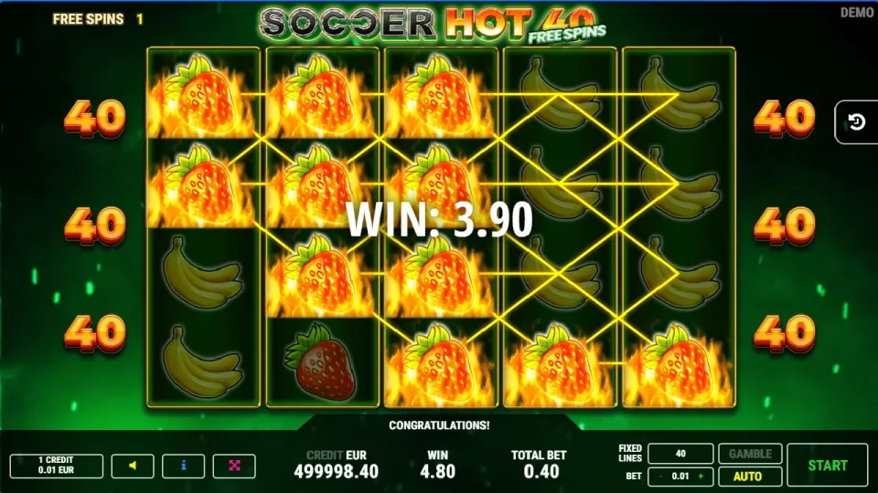 Soccer Hot 40 Free Spins — screenshot 3