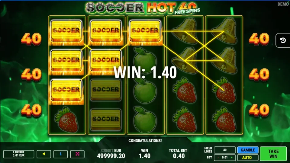 Soccer Hot 40 Free Spins — screenshot 4