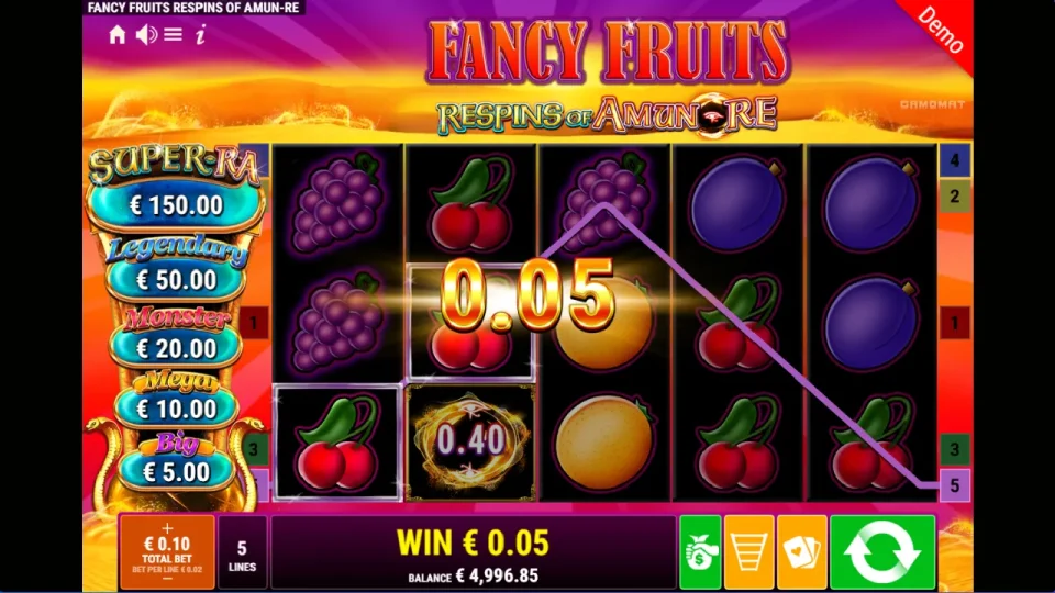 Fancy Fruits Respins Of Amun-Re — screenshot 4
