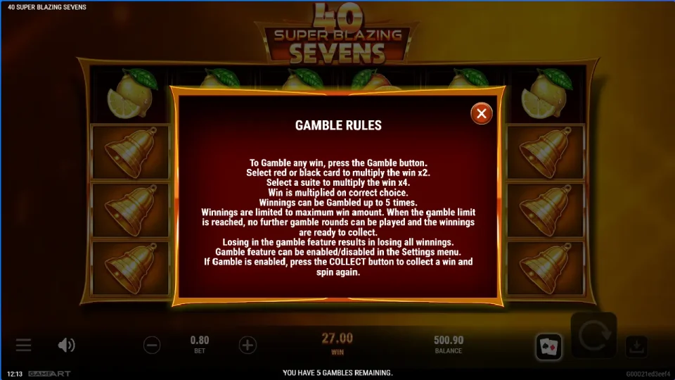 40 Super Blazing Sevens — screenshot 8