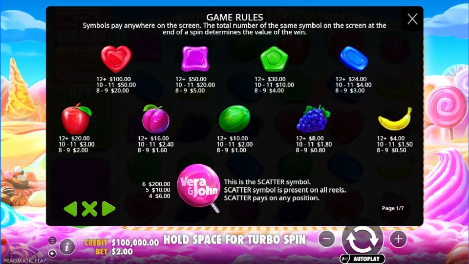 VeraJohn Sweet Bonanza 1000 — screenshot 1