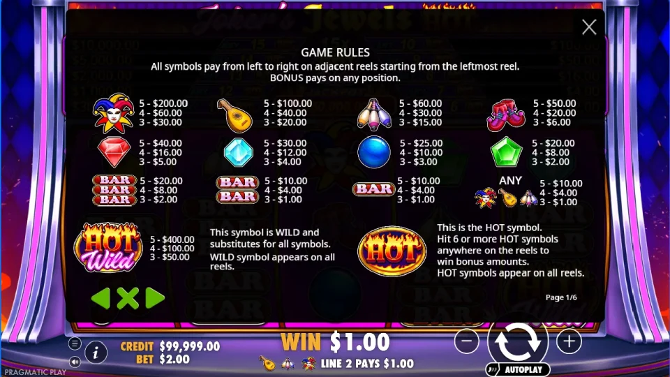 Joker’s Jewels Hot — screenshot 1