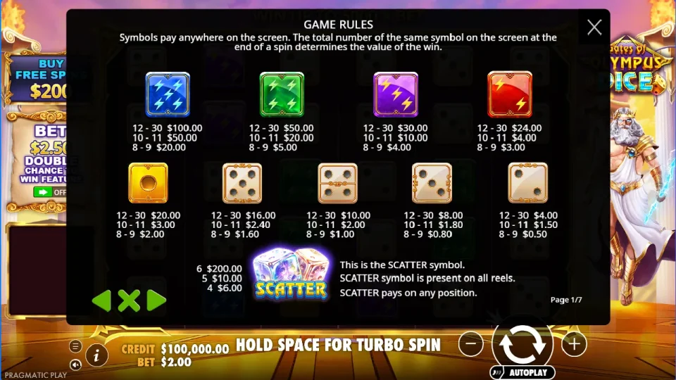 Gates of Olympus Dice — screenshot 1
