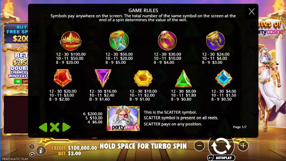 Gates of Party Casino — screenshot 1