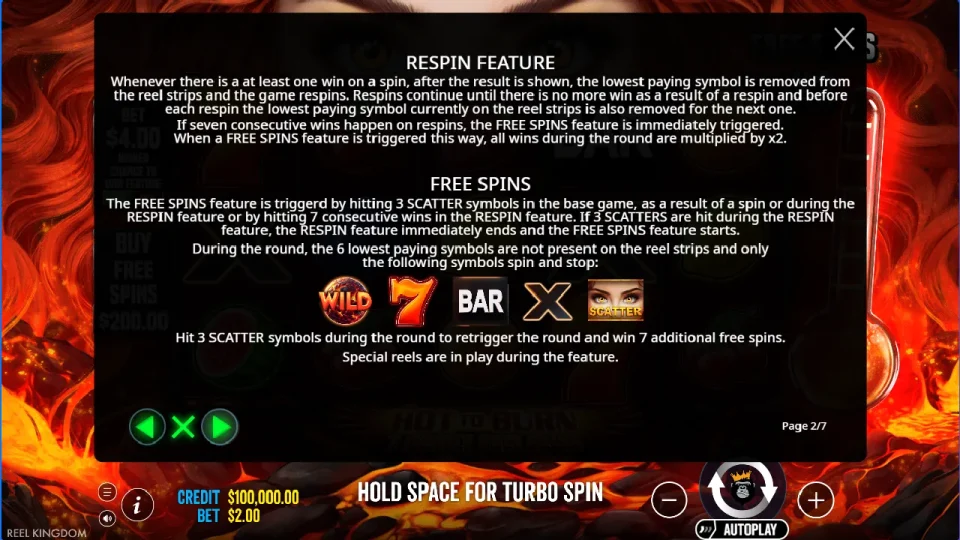 Hot to Burn – 7 Deadly Free Spins — screenshot 2